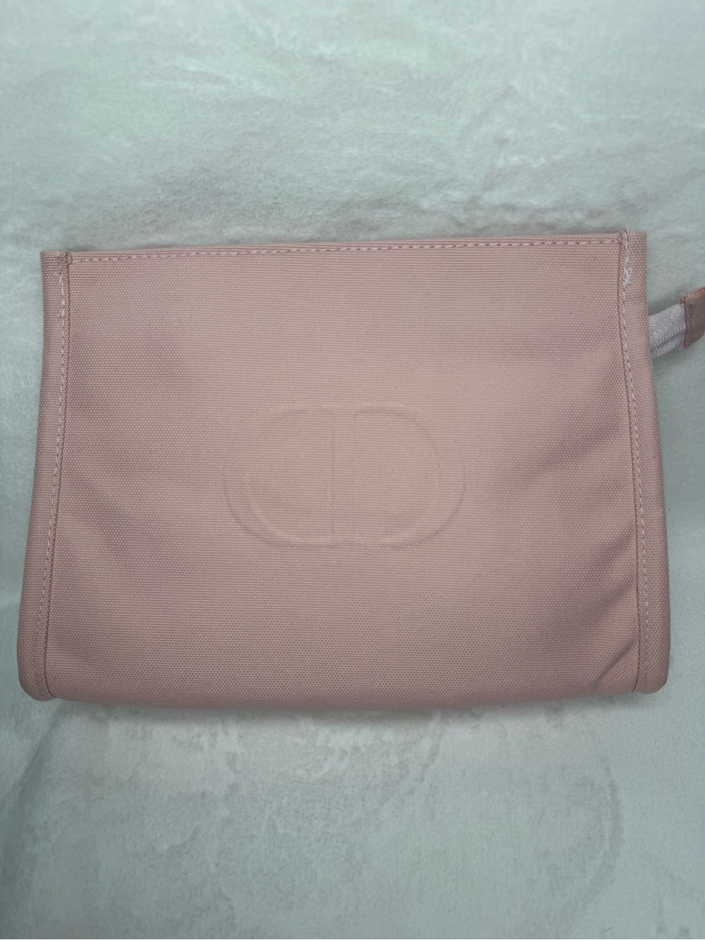 Dior Light Pink Canvas Cosmetic Pouch with Embossed CD Logo ‼️No Box‼️